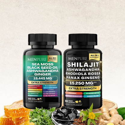 Pacchetto di capsule Menpure Sea Moss e Shilajit